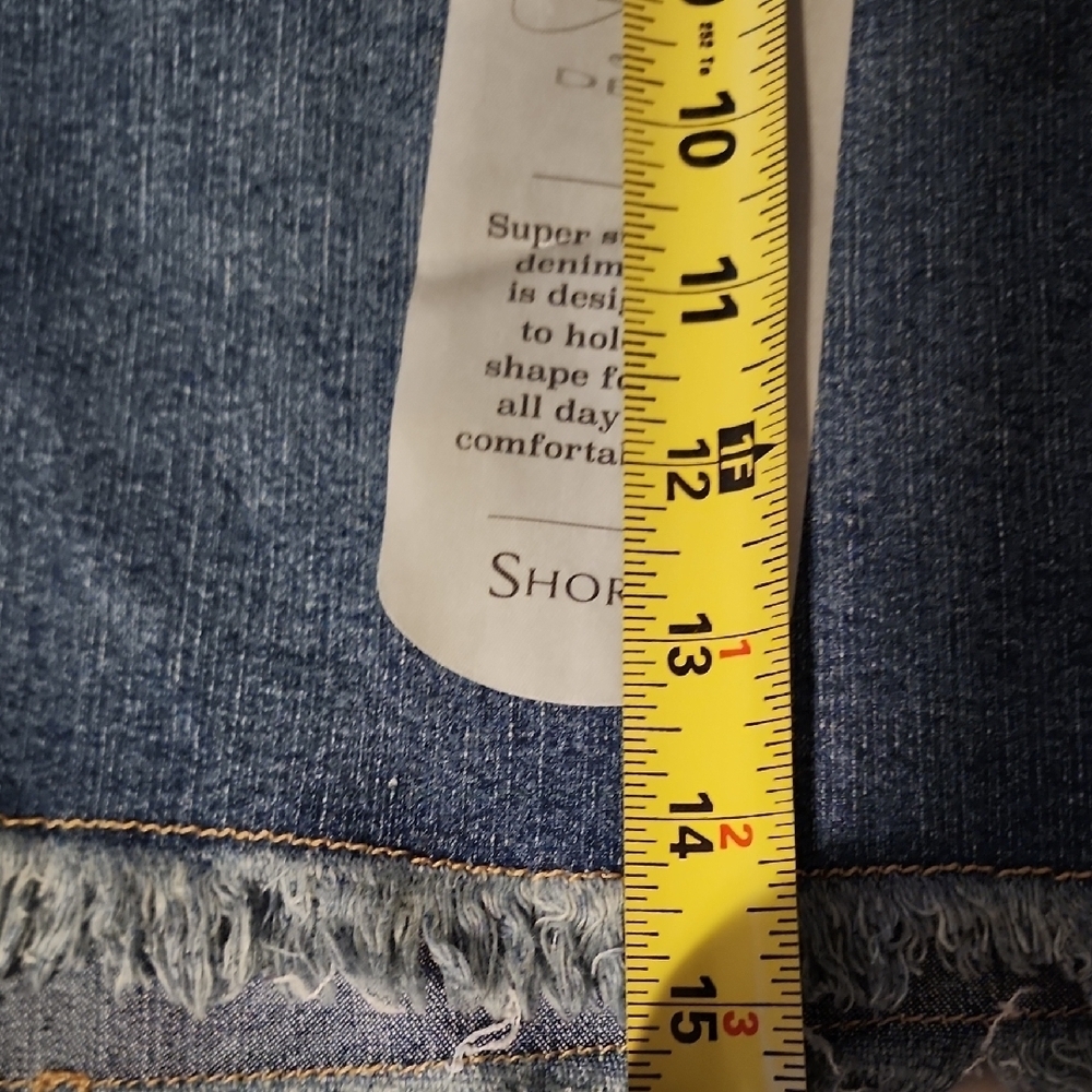 AG NWT Blue Jean Shorts with Frayed Hem and Distressed Details - Picture 6 of 7